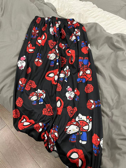 Hello Kitty x Spiderman Cotton Loose Pajama Pants