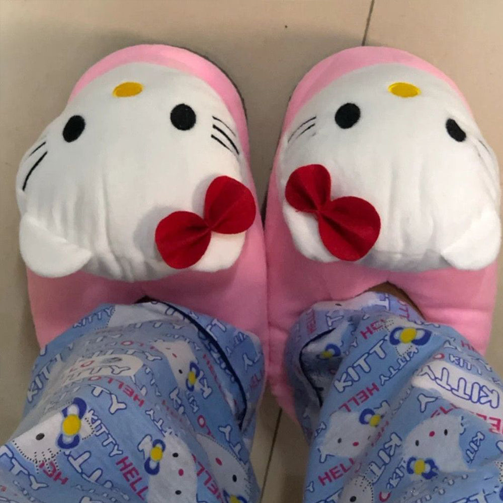 HK Big Head Plush Slippers