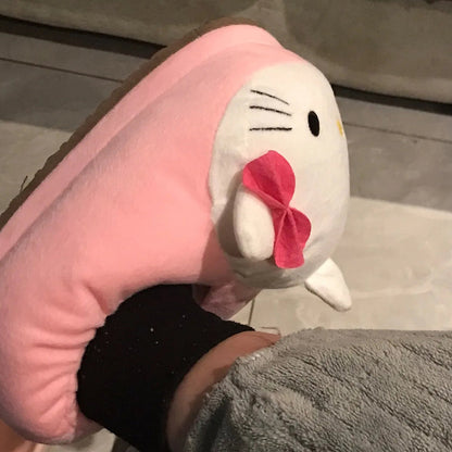 HK Big Head Plush Slippers